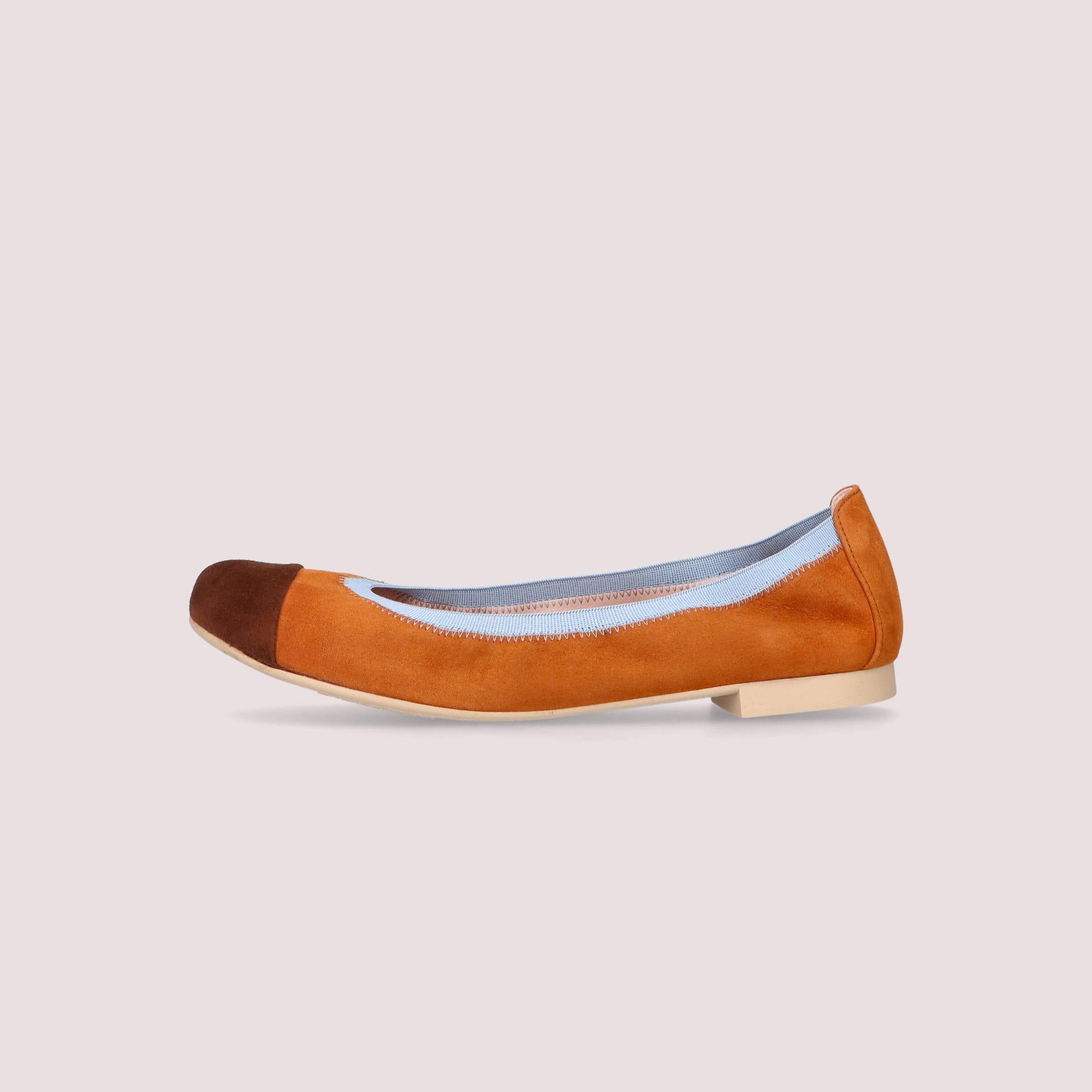 SHIRLEY cap-toe elastic trim CACAO-KESSEL