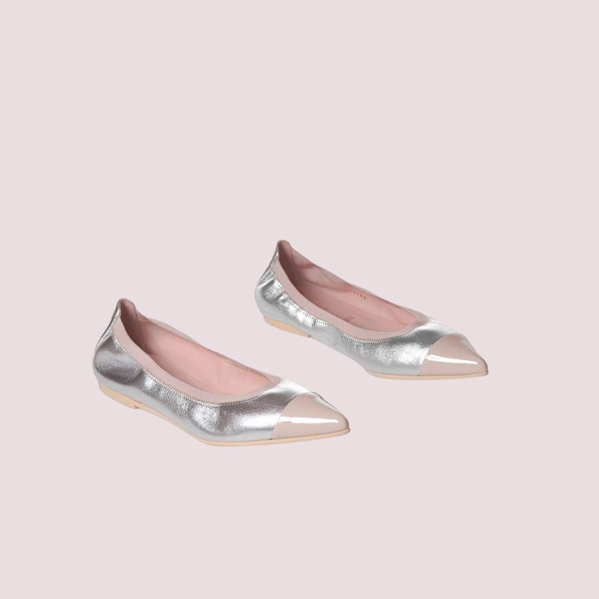ELLA cap-toe elastic trim ROSE-PLATA