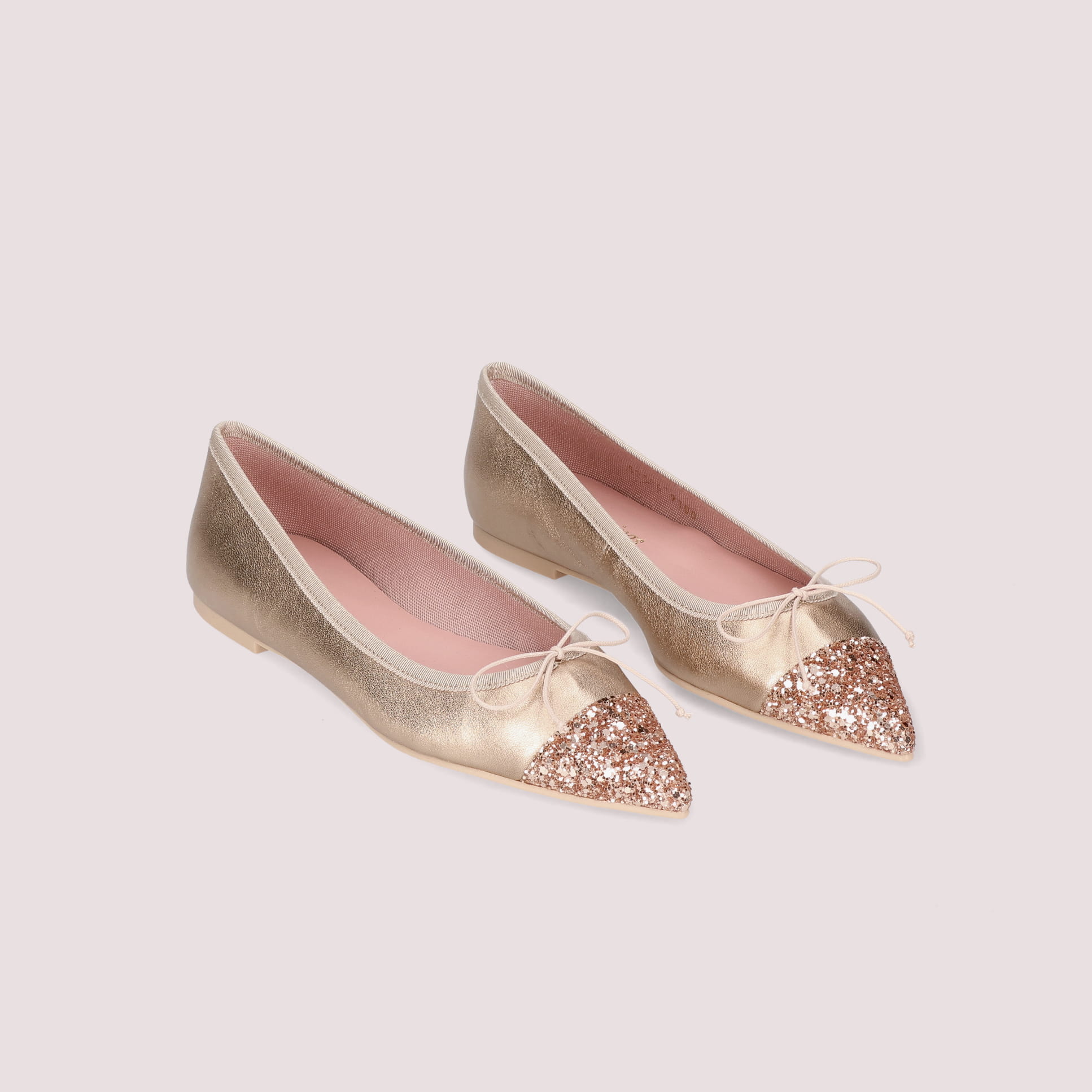 ELLA glitter cap-toe RAME-NUDE