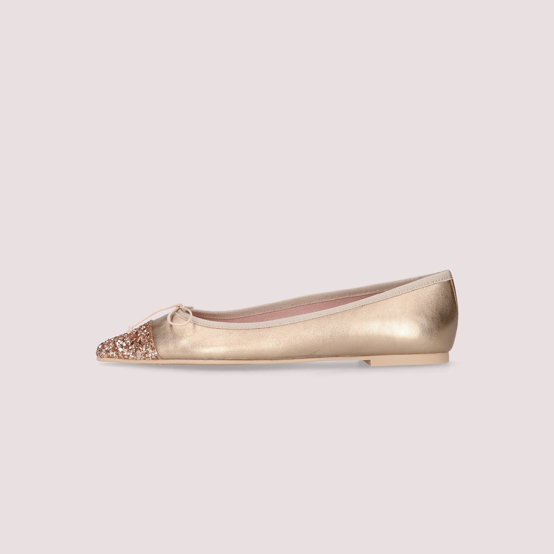 ELLA glitter cap-toe RAME-NUDE