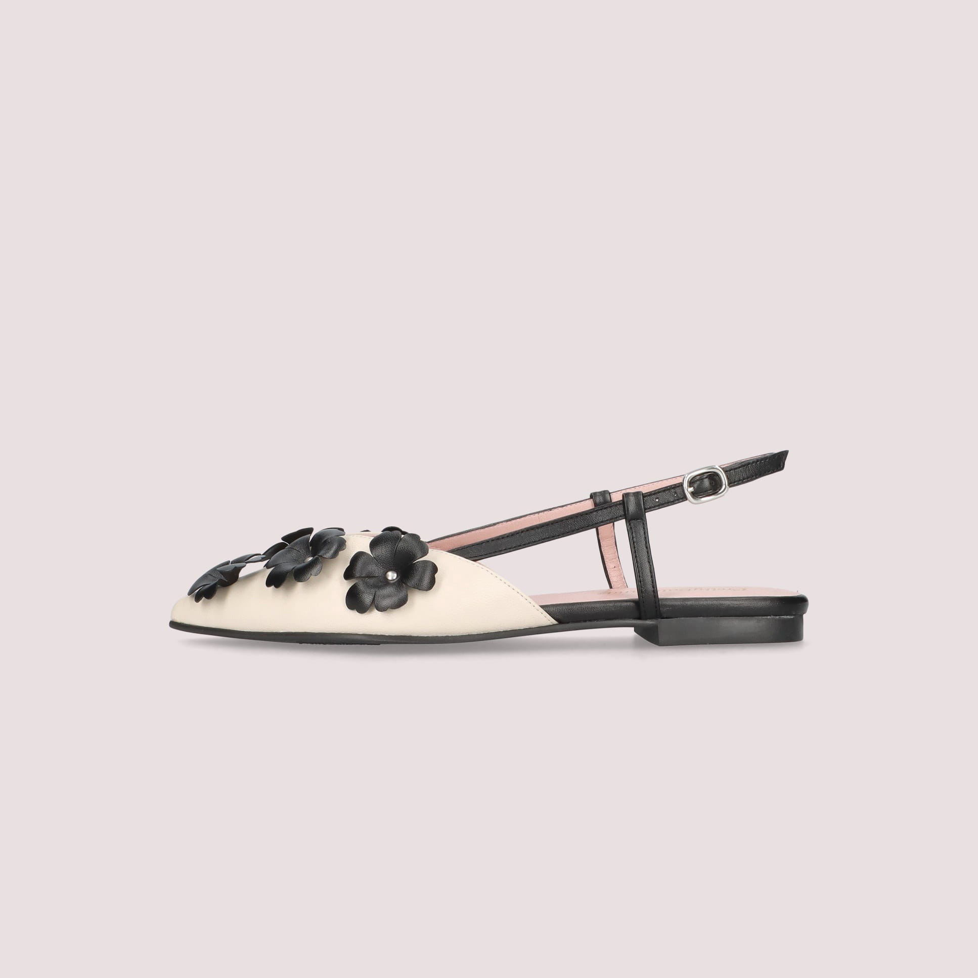 YVETTE slingback little flowers PERLA-NEGRO