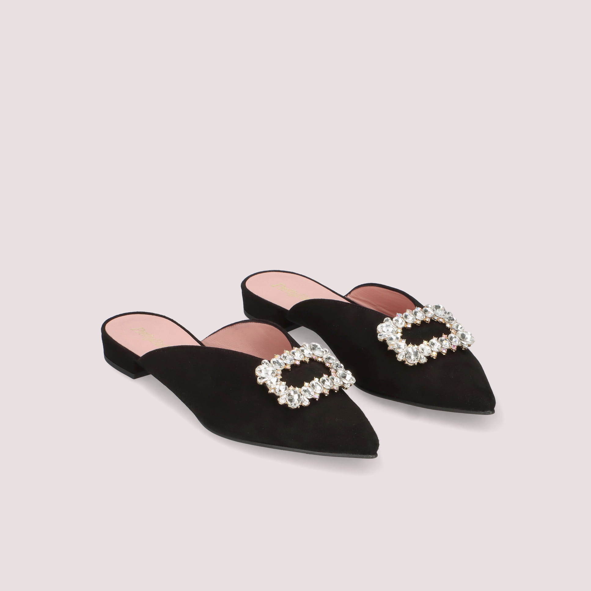 CLEMENTINE mule crystal buckle NEGRO