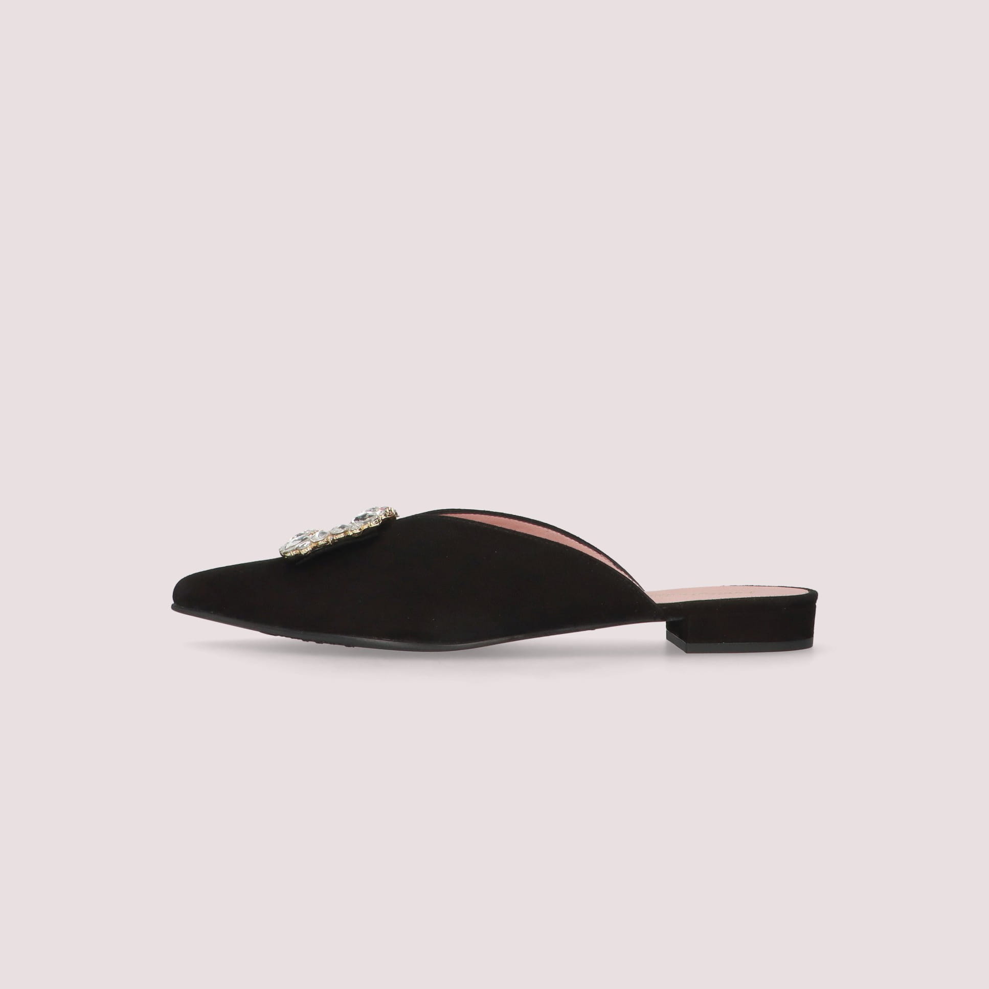 CLEMENTINE mule crystal buckle NEGRO