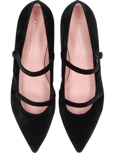 ELLA velvet-w/strap | Pretty Ballerinas